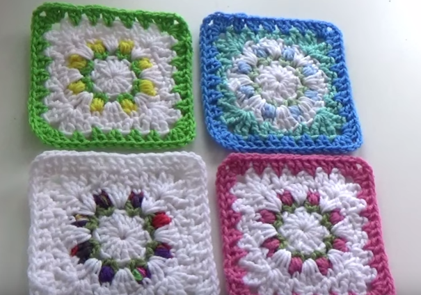 Rose Bud Granny Square