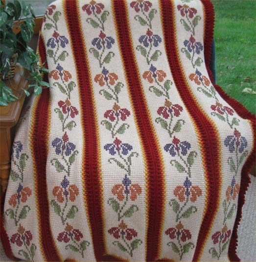 # 509 Flaming Floral Afghan