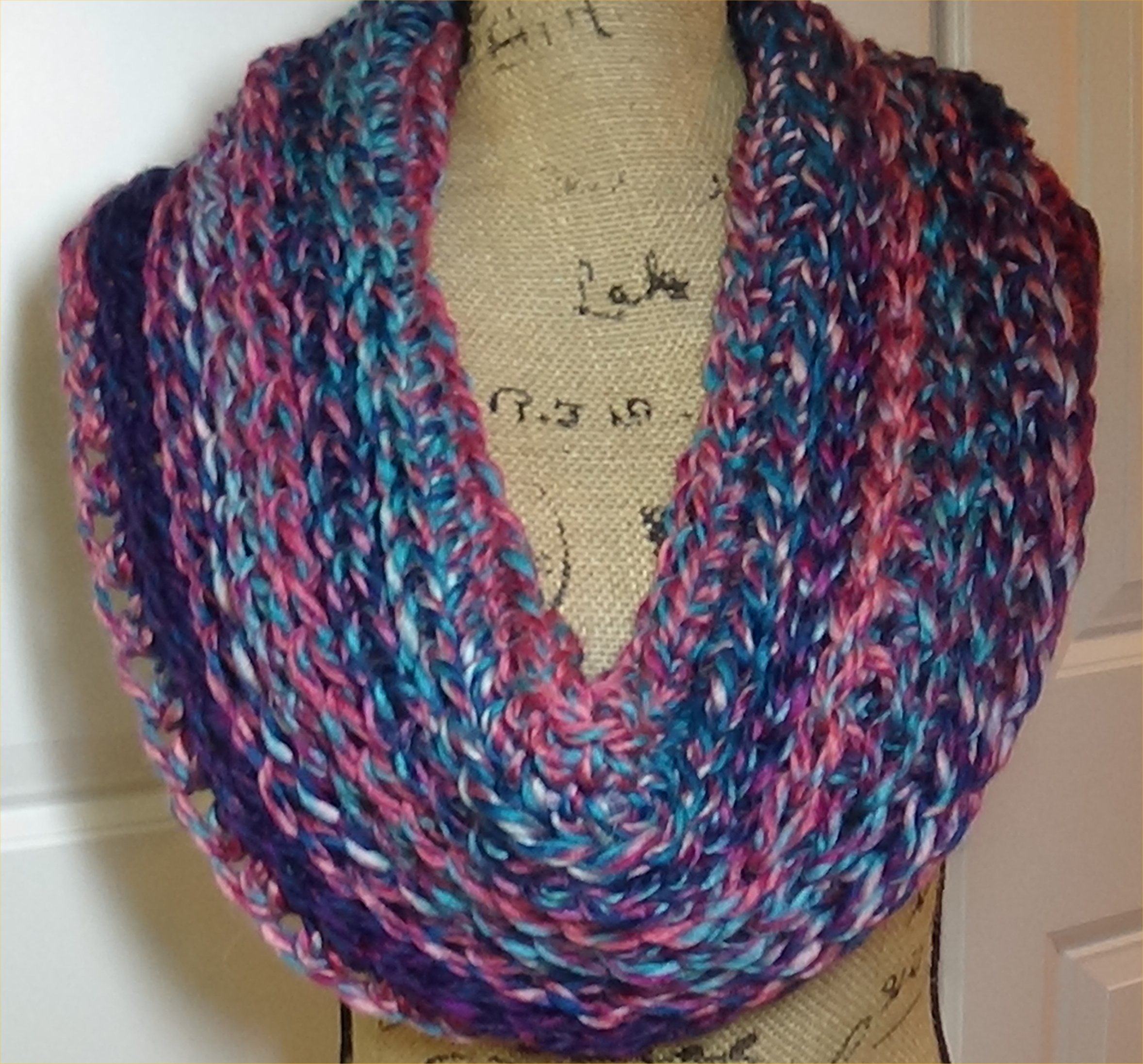 # 607 Chunky Wool Colors Cowl this one